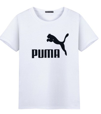 男士T恤豹纹字母印花O领短袖大号情侣休闲上衣S~5XL